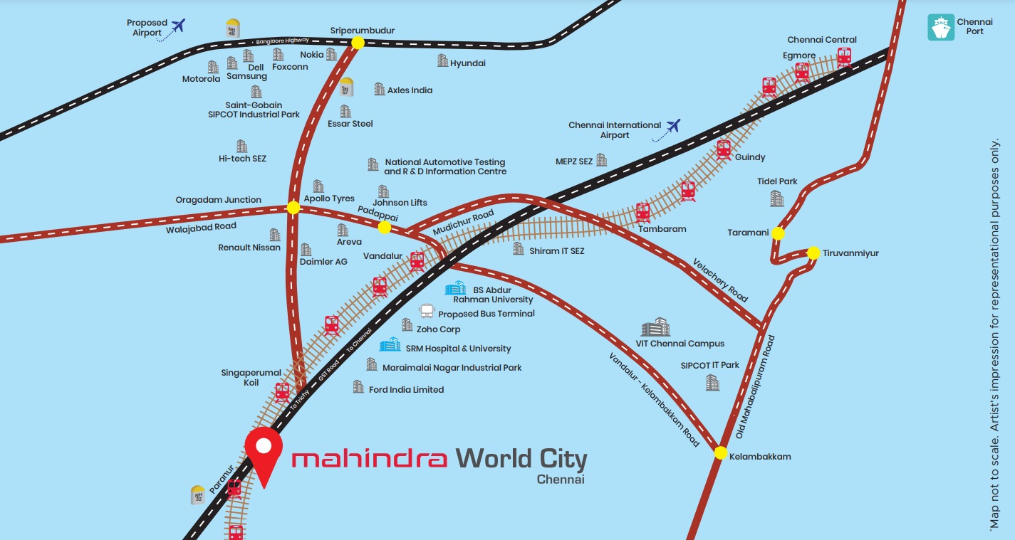Mahindra Lakefront Estates Plots Location Map